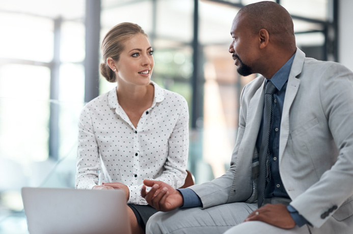 financial consultant meeting with client